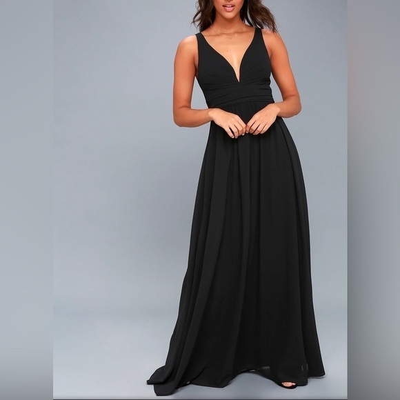 Lulus Leading Role Black Maxi Dress Size Small - Picture 1 of 14